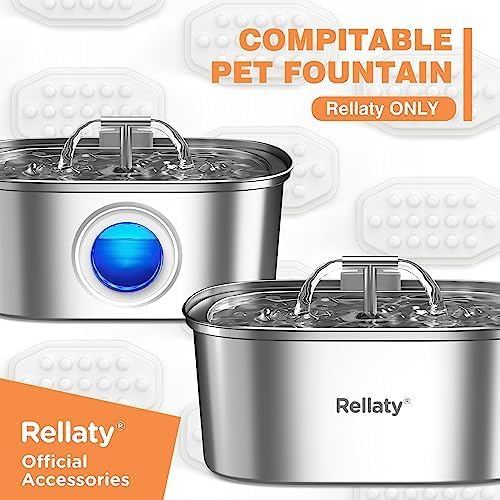 Official 32PCS Cat Water Fountain Filters Replacement &amp; Pre-Filter Sponges for 3.2L/108oz Automatic Pet Water Fountain (16 filters +16 sponges)