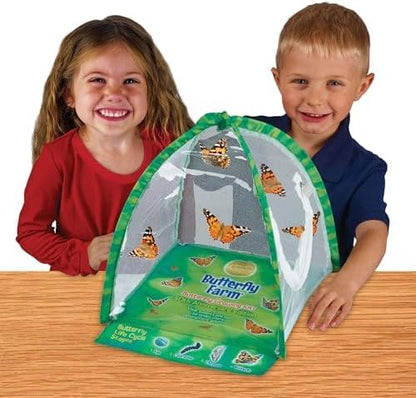 Insect Lore Butterfly Farm - Live Cup of 5 Caterpillars, Reusable Habitat, STEM Butterfly Activity Journal &amp; Supplies - Grow, Observe and Release Painted Lady Butterflies