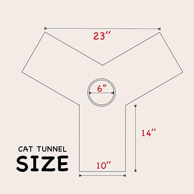 Tempcore 3 Way Collapsible Cat Tunnels, Indoor Cat Toys with Peek Hole &amp; Ball, Perfect for Kittens &amp; Rabbits