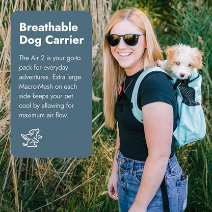 K9 Sport Sack Air 2 - X-Small, Jet Black - Ideal for Dogs with 9-12” Back Length - Durable, Breathable Backpack-Style Carrier - Perfect for Walks, Short Hikes &amp; Public Transportation
