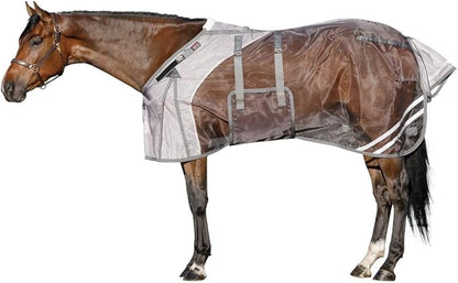 Schneiders Mosquito Mesh II Adjusta-Fit Horse Fly Sheets | Insect &amp; UV Protection for Horses | Durable 350D Mesh | Reflective Safety Stripes