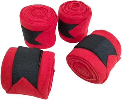 Horse Leg Bandage/Horse Leg wrap (Set of 4) Red, Blue, Navy Blue, and Black (RED)