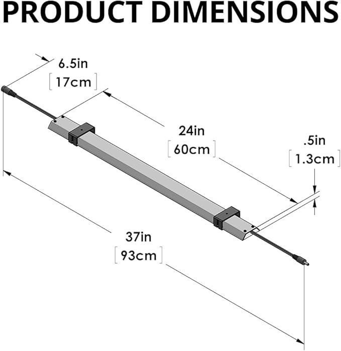 HappyBird Lightning (A Divison of M&amp;M Cage) 24" LED linkable Light bar Without Power Source for Multiple Bird Breeder Cages, Full Spectrum LED. Will NOT Run ON ITS OWN (Single)