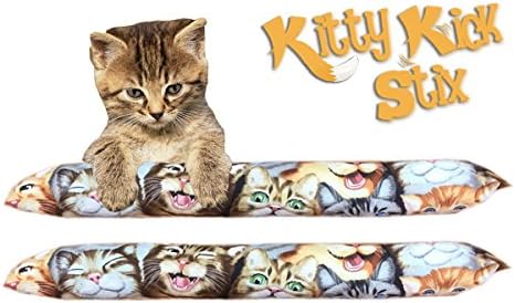 Kitty Kick Stix 15" Catnip Kicker Toy – Set of 2 | Handmade in USA | Interactive Cat &amp; Kitten Toy | Durable Kicker Packed with 100% Potent Catnip for All Breeds (Cat Selfies)