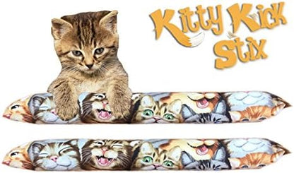 Kitty Kick Stix 15" Catnip Kicker Toy – Set of 2 | Handmade in USA | Interactive Cat &amp; Kitten Toy | Durable Kicker Packed with 100% Potent Catnip for All Breeds (Cat Selfies)