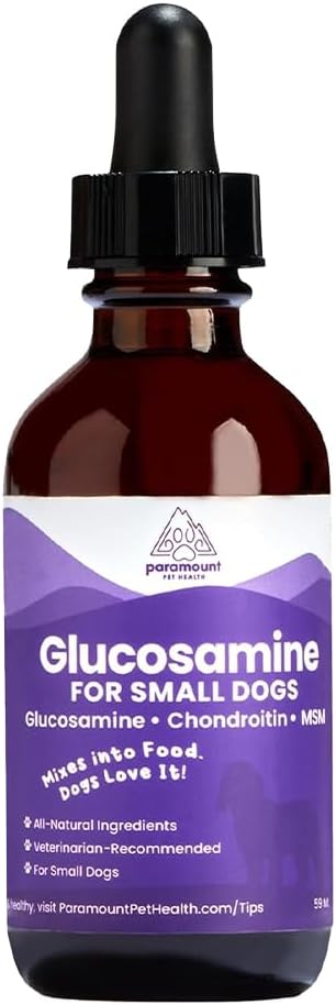 Liquid Glucosamine for Small Dogs, 260mg Glucosamine Liquid for Dogs Joint Supplement for Mobility &amp; Comfort, Easy-to-Use Liquid MSM &amp; Chondroitin, 2 oz