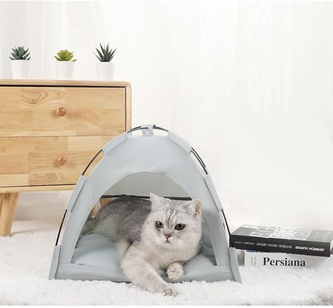 Cat Tent – Lightweight &amp; Breathable Waterproof Shelter Designed for Indoor/Outdoor Adventures, Giving Your pet Safe Outdoor Exploration Joy. (Slate Gray, 15.7×15.7 in)