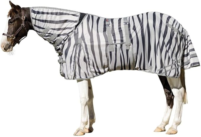 Schneiders Soft Interlock Mesh II Zebra Horse Fly Sheets | Striking Zebra Pattern for Fly Deterrence &amp; Superior UV Protection