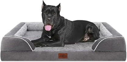Comfort Expression XXL Orthopedic Dog Bed for Extra Large Dogs, Waterproof Orthopedic Foam Dog Beds, Washable Dogs Sofa Beds with Removable Cover &amp; Non-Slip Bottom(XX-Large,Grey)