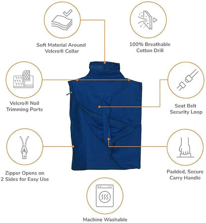 Cozy Comfort Carrier - Small Cobalt Blue Cat Carrier Soft for Grooming, Vet Visits, Medication Administration, Dental Care, Nail Trimming, and Car Travel