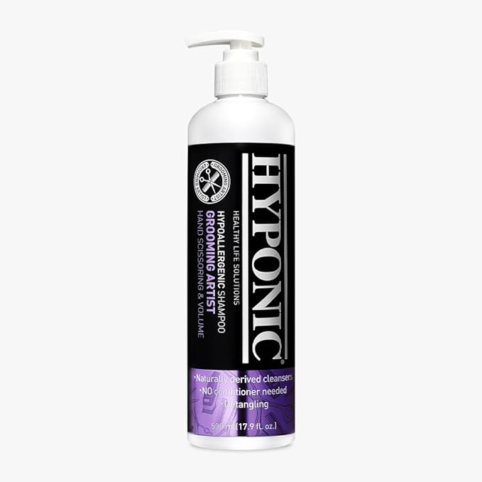 HYPONIC Grooming Artist Shampoo - Hypoallergenic Pet Shampoo for Groomers (Hand Scissoring &amp; Volume (17.9 oz))