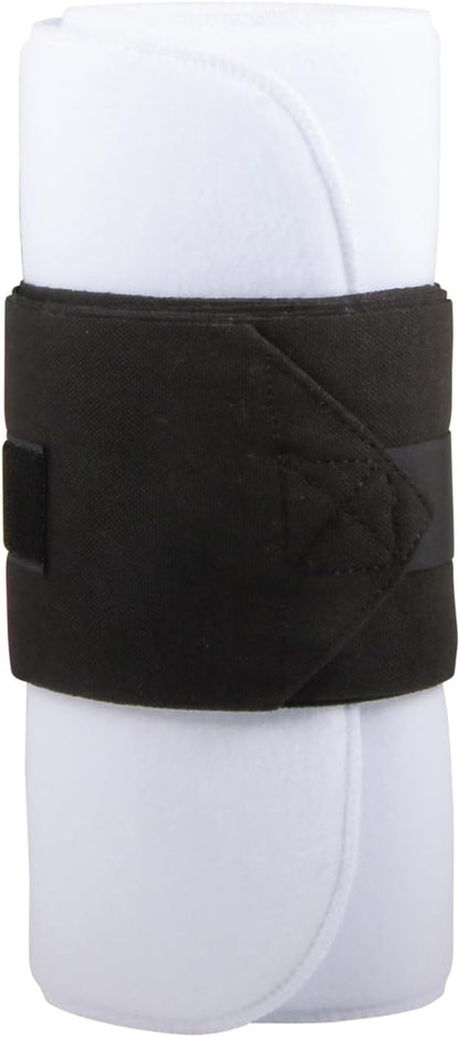 Dura-Tech Combo No Bow Leg Wraps for Horses | Perfect &amp; Quick Bandage Application | Innovative Protection | Heavy-Duty Hook &amp; Loop Closure | White &amp; Black Combo