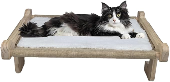 aborishthink Adjustable Cat Window Perch | Sturdy Cat Hammock Window Seat Durable Wood &amp; Metal Frame | Breathable Cover | Ideal for Large &amp; Heavy Cats | Easy Installation for Windowsill