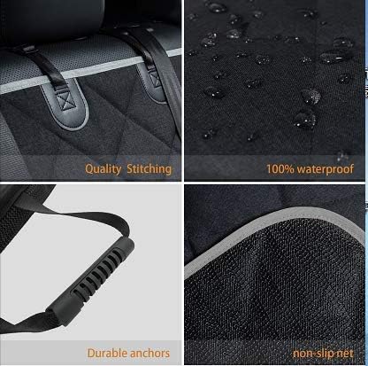 Dog Car Seat Cover Waterproof Dog Seat Cover for Cars Back Seat Heavy-Duty Nonslip Pet Car Seat Cover Protector Armrest Compatible for Trucks Cars &amp; SUVs