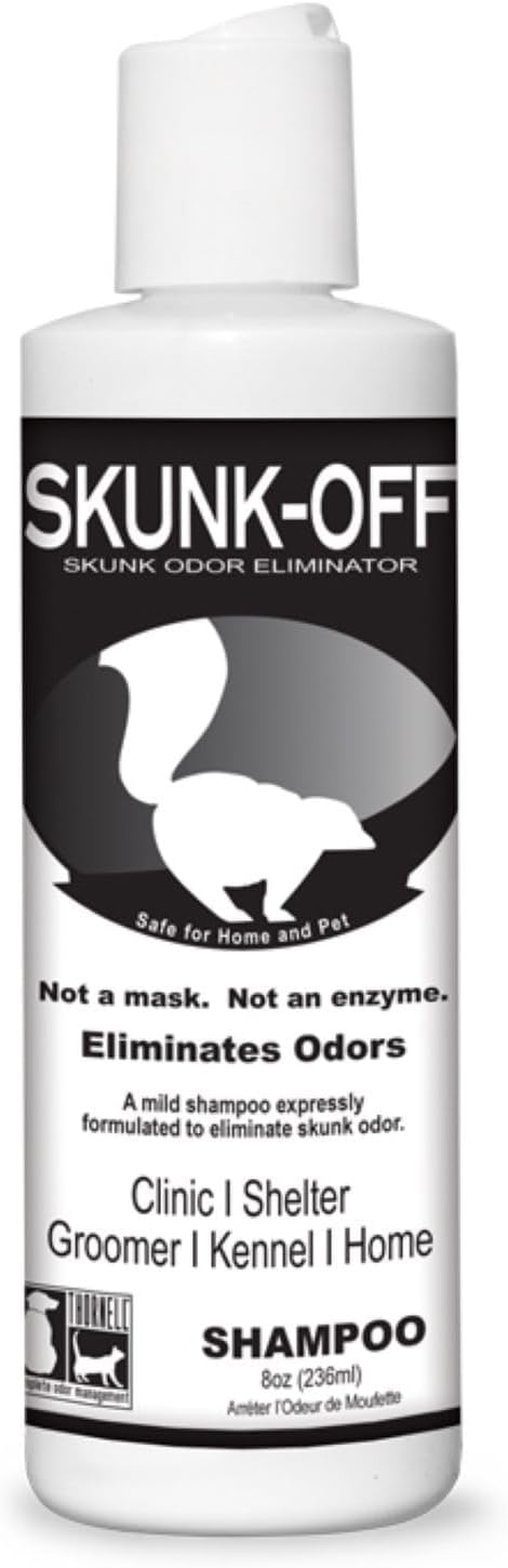 Skunk Off Pet Shampoo – Ready to Use Skunk Odor Remover for Dogs, Cats, Home, Carpet, Car &amp; More – Non-Enzymatic Skunk Shampoo Dogs – Pet Odor Eliminator for Skunk Odor (8 oz)