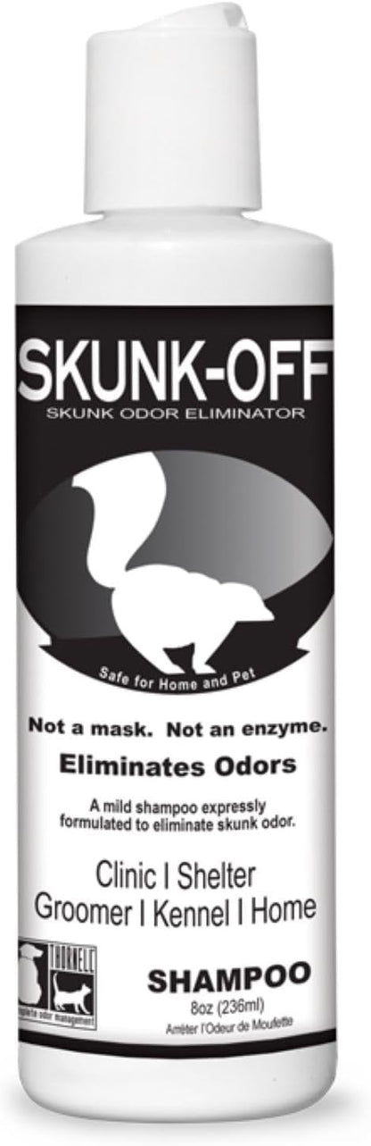 Skunk Off Pet Shampoo – Ready to Use Skunk Odor Remover for Dogs, Cats, Home, Carpet, Car &amp; More – Non-Enzymatic Skunk Shampoo Dogs – Pet Odor Eliminator for Skunk Odor (8 oz)