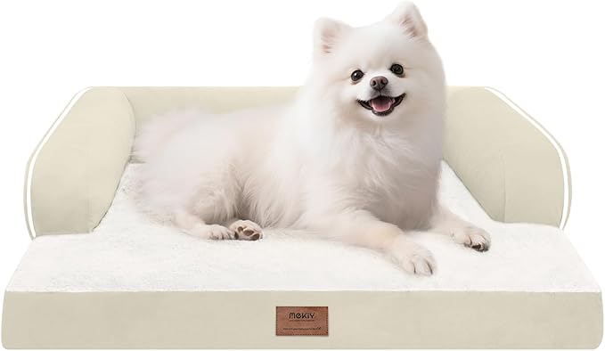 Small Dog Bed Orthopedic Washable Cat Bed Memory Foam Small Couch Sofa Indoor Comfy Pet Beds with Waterproof Removable Cover &amp; Non-Slip Bottom