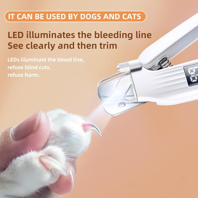 2-in-1 Dog Nail Trimmers &amp; Dog Nail Grinder with 2 LED Lights, USB Rechargeable, Cat Nail Clipper with Splash Guard, and Multiple Grinding Methods for Small, Medium, and Large Dogs &amp; Cats