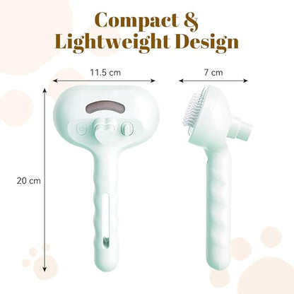 Cat Steam Brush, 3 in 1 Pet Spray Hair Removal Comb for Shedding &amp; Grooming, Pet Grooming Brush with Spray, One-Click Release Button and Tank, Spritz Defur Comb for Cats Dogs, Effective(White)