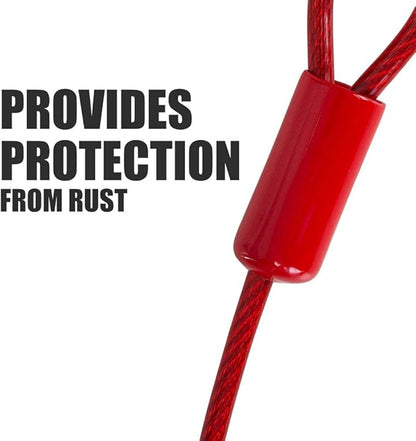 BV Dog Tie Out Cable 30 Feet - Heavy Duty Dog Lead Up to 125 Pounds - Reflective &amp; Rust-Free with Quick Release Swivel Clips &amp; 360° Rotating Clasp - Tangle-Free Dogs Runner for Yard (Red, Single)