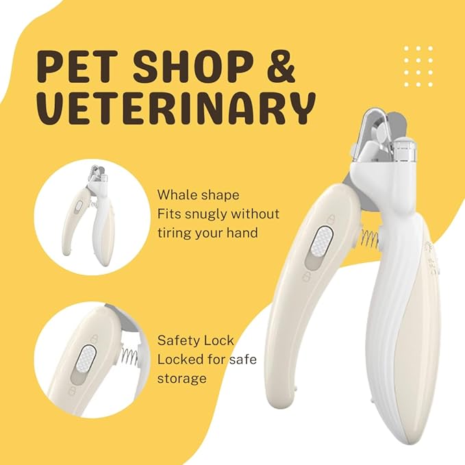 Cat Nail Clippers, Whale Shape Precision Trimming Tool, Ergonomic Non-Slip Handle, Safety Guard, Compact &amp; Easy to Clean (Coffee)