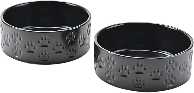 SPUNKYJUNKY Ceramic Dog Bowls 2 Pack, 7.3&