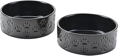 SPUNKYJUNKY Ceramic Dog Bowls 2 Pack, 7.3&