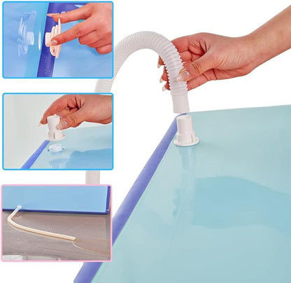 Portable Dog Bathtub for Large Dogs - 48.4Gal Foldable Pet Wash Station with Drain Plug, Insulated &amp; Non-Slip Design for Indoor/Outdoor Bathing, Grooming, Camping（Blue）