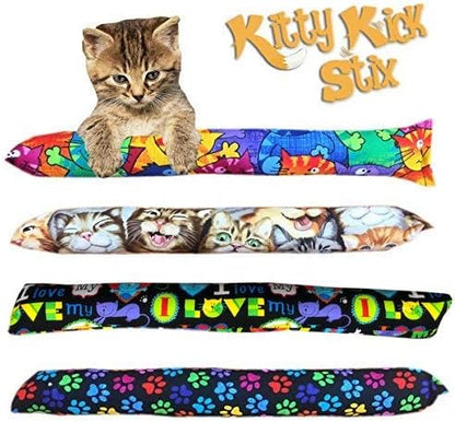 Kitty Kick Stix 15" Catnip Kicker Toy – Set of 2 | Handmade in USA | Interactive Cat &amp; Kitten Toy | Durable Kicker Packed with 100% Potent Catnip for All Breeds (Mystery Choice)