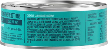 A Strong Heart Canned Wet Cat Food, Chicken &amp; Salmon Dinner in Gravy - 5.5 oz Cans (Pack of 24), Made in The USA with Real Chicken &amp; Salmon
