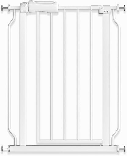 TSAYAWA Narrow Baby gate Baby Safety Gate 24.02-29Inch Auto Close Child Gates, Pressure Mounted Gate for Stairs &amp; Doorways, Indoor/Outdoor Heavy-Duty Pet Gate for Toddlers, Dogs, White