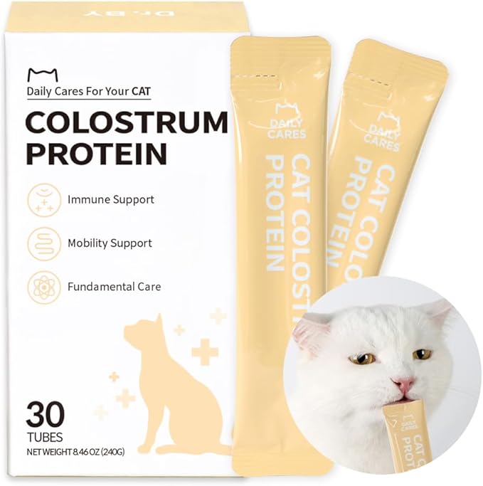 Dr.by Cat Colostrum Protein Cat Supplement Immune Support Muscle Growth, Gentle on Digestion for Kittens, Adult&amp;Senior Cats with Goat Milk, Whey Protein Isolate, Colostrum Lickable Formula