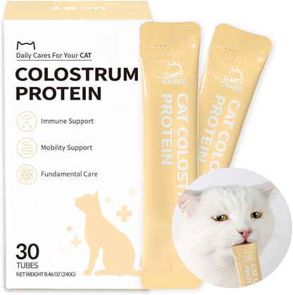 Dr.by Cat Colostrum Protein Cat Supplement Immune Support Muscle Growth, Gentle on Digestion for Kittens, Adult&amp;Senior Cats with Goat Milk, Whey Protein Isolate, Colostrum Lickable Formula