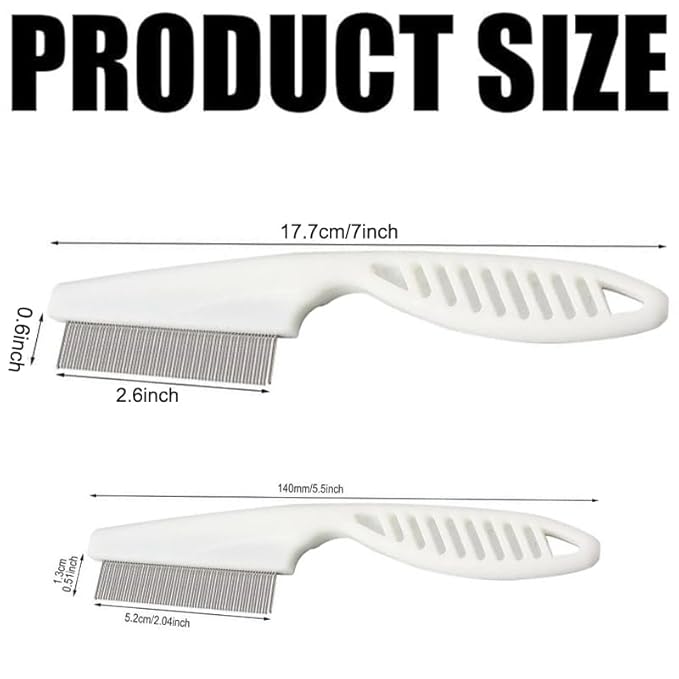 Pet Grooming Comb - 2-in-1 Multifunctional Stainless Steel Comb for Flea, Tear Stain Removal, and Dehairing Dogs and Cats&