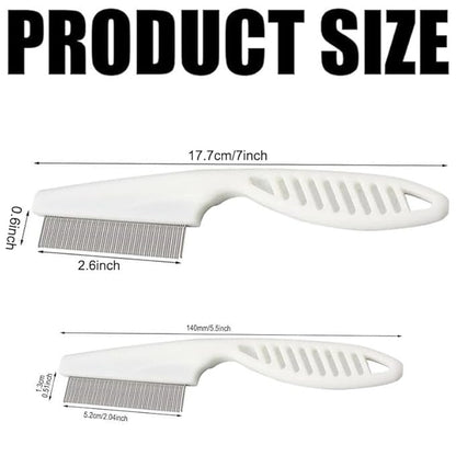 Pet Grooming Comb - 2-in-1 Multifunctional Stainless Steel Comb for Flea, Tear Stain Removal, and Dehairing Dogs and Cats&