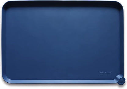 Hoki Found XX-Large Silicone Pet Food Mats - Non-Slip Dog &amp; Cat Bowl Placemats - Waterproof Feeding Mats - Ink Indigo