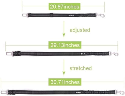 SlowTon Dog Seat Belt Harness for Car, Dog Car Harness Adjustable Mesh Breathable &amp; Dog Seatbelt Safety Tether with Elastic Bungee for Small Medium Large Pets(Blue, Single Clip, XS)
