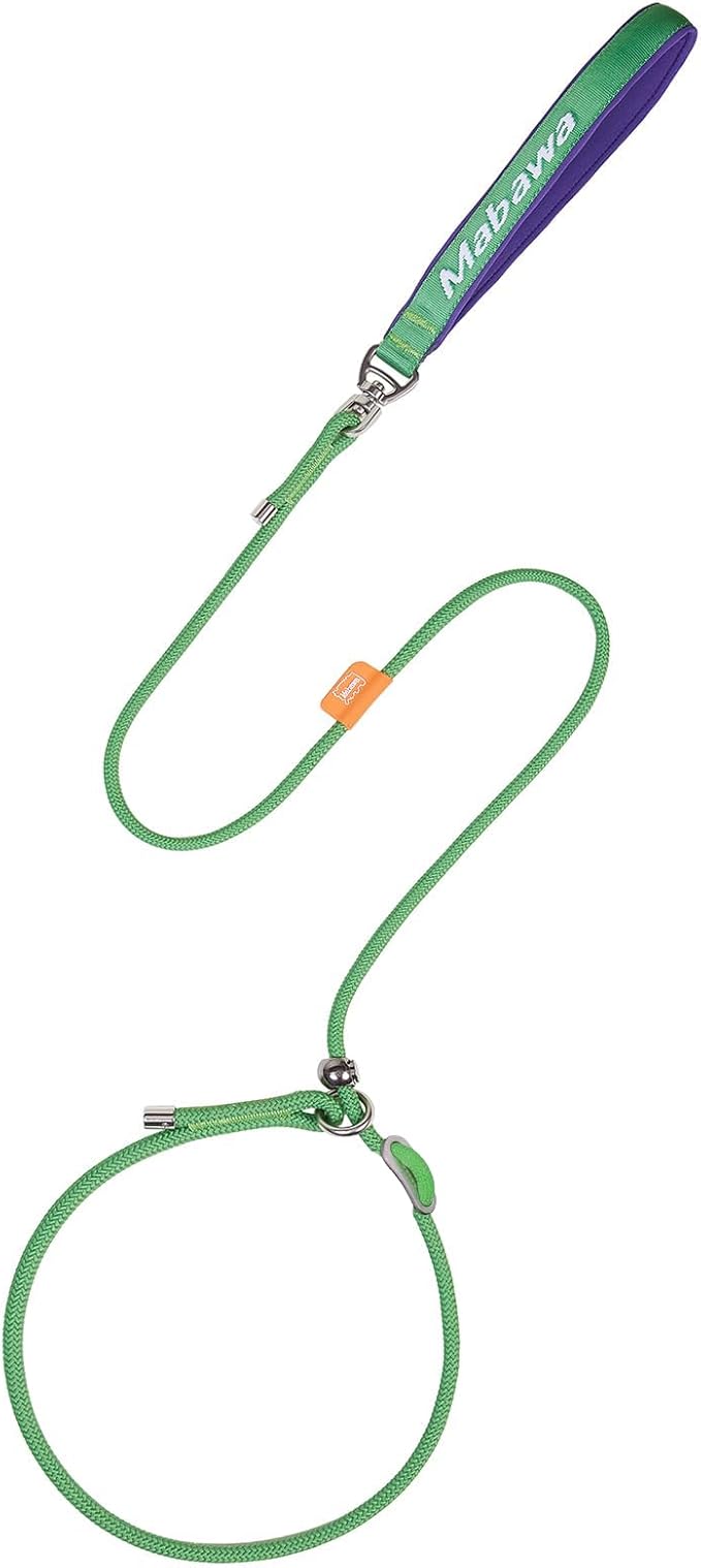 Dog Anti-Slip Leash 5FT with Metal Stopper - Durable No-Pull Training Lead for Small, Medium &amp; Large Dogs - Comfortable Handle Nylon Rope, Tangle-Free Pet Walking Leash (Green, 5.6FT)