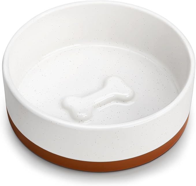 MALACASA Dog Bowls, Ceramic Dog Food and Water Bowls for Small Size Dogs, 1.5 Cups Capacity Pet Bowl for Puppy &amp; Cats (S-1.5 Cups)