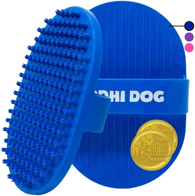 Bodhi Dog Shampoo Brush - Pet Grooming &amp; Bath Supplies for Dogs and Cats - Bath Brush for Long &amp; Short Hair - Premium Scrubber for Shower, Bathing &amp; Massage (Two Pack, Blue)