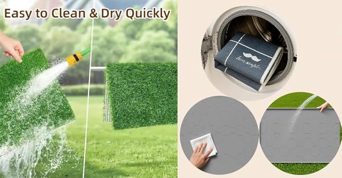 Dog Grass Pad with Tray, 34"x22" Silicone Base Washable Reusable Pee Pad &amp; Grass Pad - Non-Slip, Easy-Clean Indoor Outdoor Dog Potty Toilet (34" x 22")