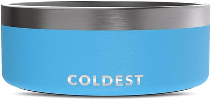 Coldest Dog Bowl - Anti Rust Metal, Non Slip, 3 Layers Insulated Stainless Steel Dog Bowls - Spill Proof &amp; Heavy Duty - Water Bowl for Dogs, Cats &amp; Pets, Dish Washer Safe (64 oz, Celestial Blue)