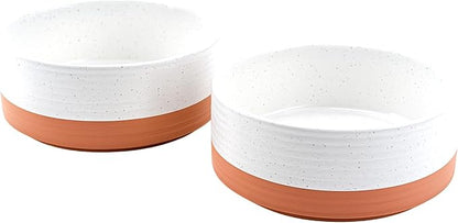 SPUNKYJUNKY Ceramic Dog and Cat Bowls 2 Pack, 6.1&