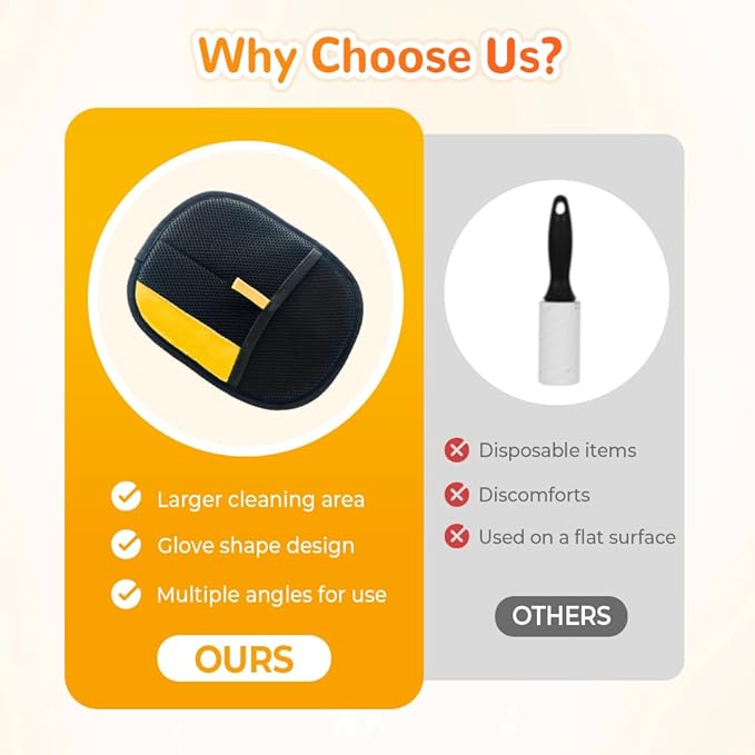 Pet Hair Remover Gloves, 2025 New Electrostatic Pet Hair Removal Gloves, Reusable Grooming Glove for Cats &amp; Dogs