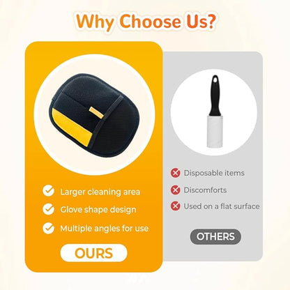Pet Hair Remover Gloves, 2025 New Electrostatic Pet Hair Removal Gloves, Reusable Grooming Glove for Cats &amp; Dogs