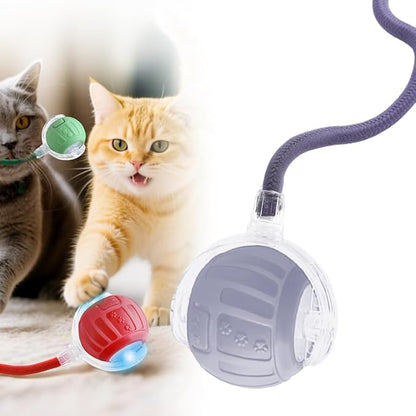 2026 New Interactive Pet Toy Ball, Smart Interactive Toy Ball for Cats &amp; Dogs, Electric Rolling Pet Toy Ball, Rechargeable Interactive Cat Toys for Bored Indoor Cats Kittens to Keep Busy (Gray)
