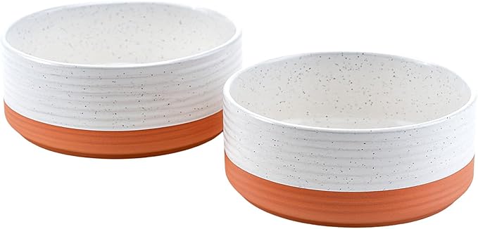 SPUNKYJUNKY Ceramic Dog Bowls 2 Pack, 8.3&