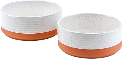 SPUNKYJUNKY Ceramic Dog Bowls 2 Pack, 8.3&