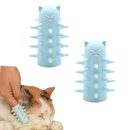 Furr&amp;Purr Cat Brush Set for Indoor Cats - Grooming Tools: Face Scratcher, Calming Massager, and Scratching Pad (2-Pack, Made in the USA)