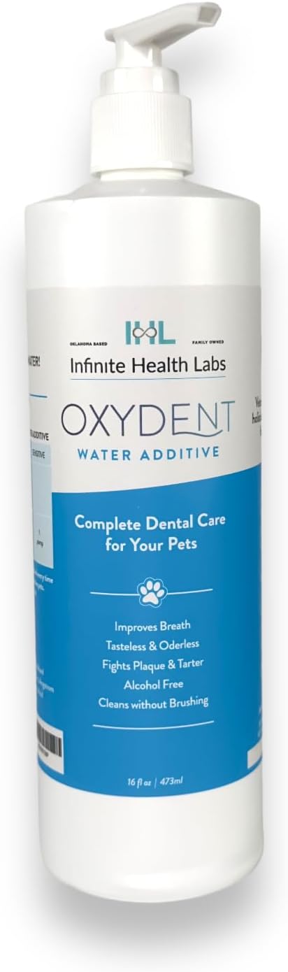 Oxydent Premium Pet Dental Care Solution - Pet Water Additive &amp; Mouthwash for Teeth Cleaning - Eliminate Bad Dog &amp; Cat Bad Breath - Dog Dental Rinse - Fights Tartar &amp; Plaque